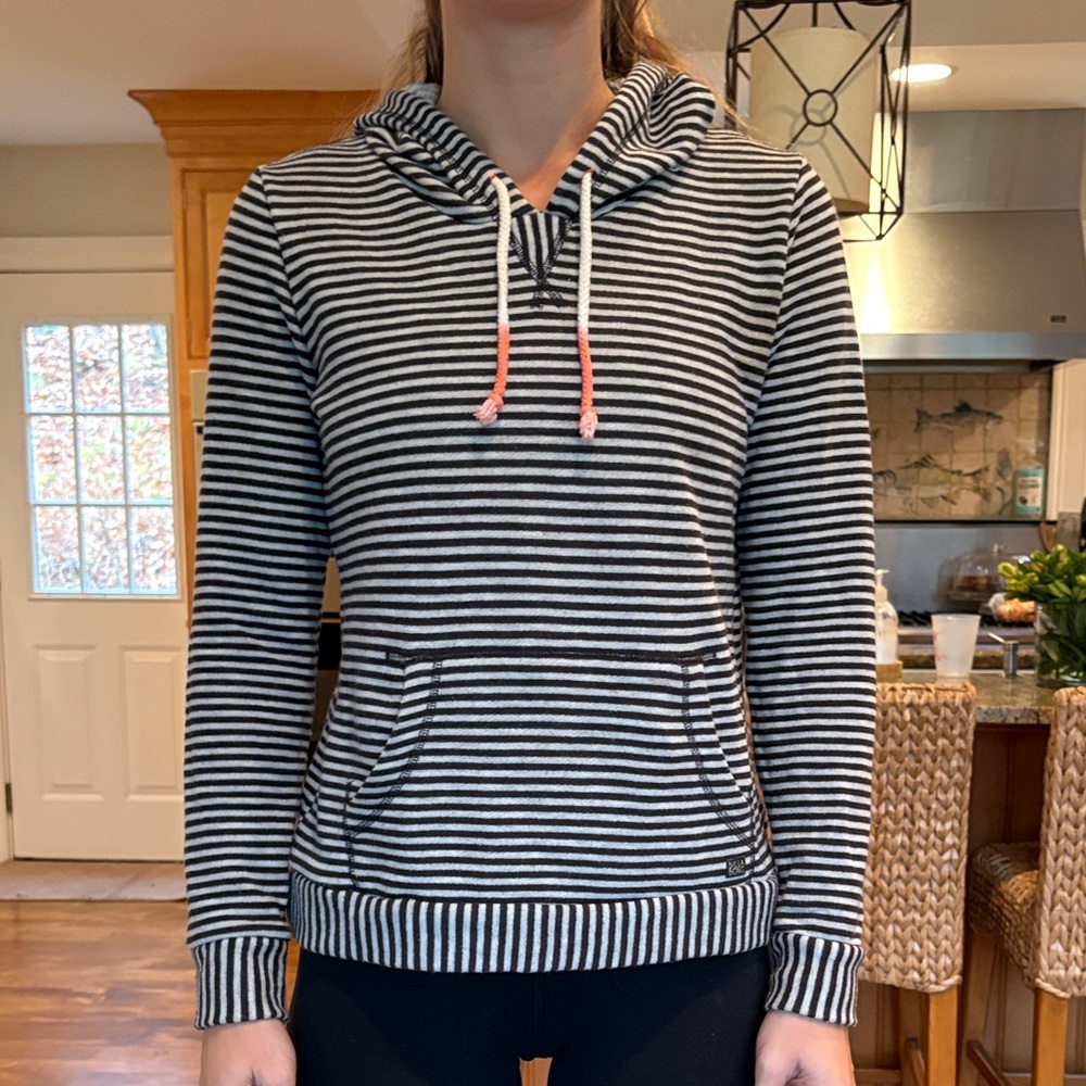 Billabong Striped Black and White Hoodie